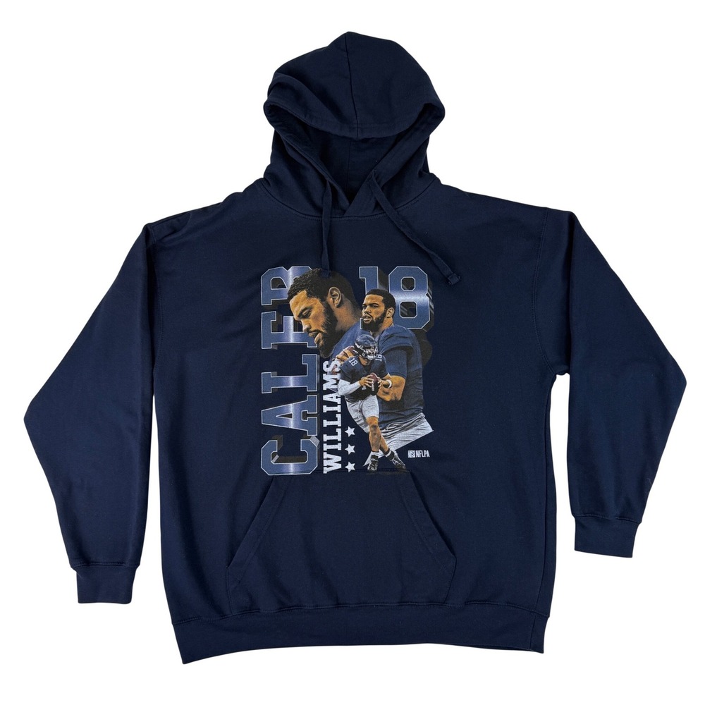 Zuni Sportswear Hoodie Mens XL Navy Blue Caleb Williams Chicago Bears‎ NFLPA 18